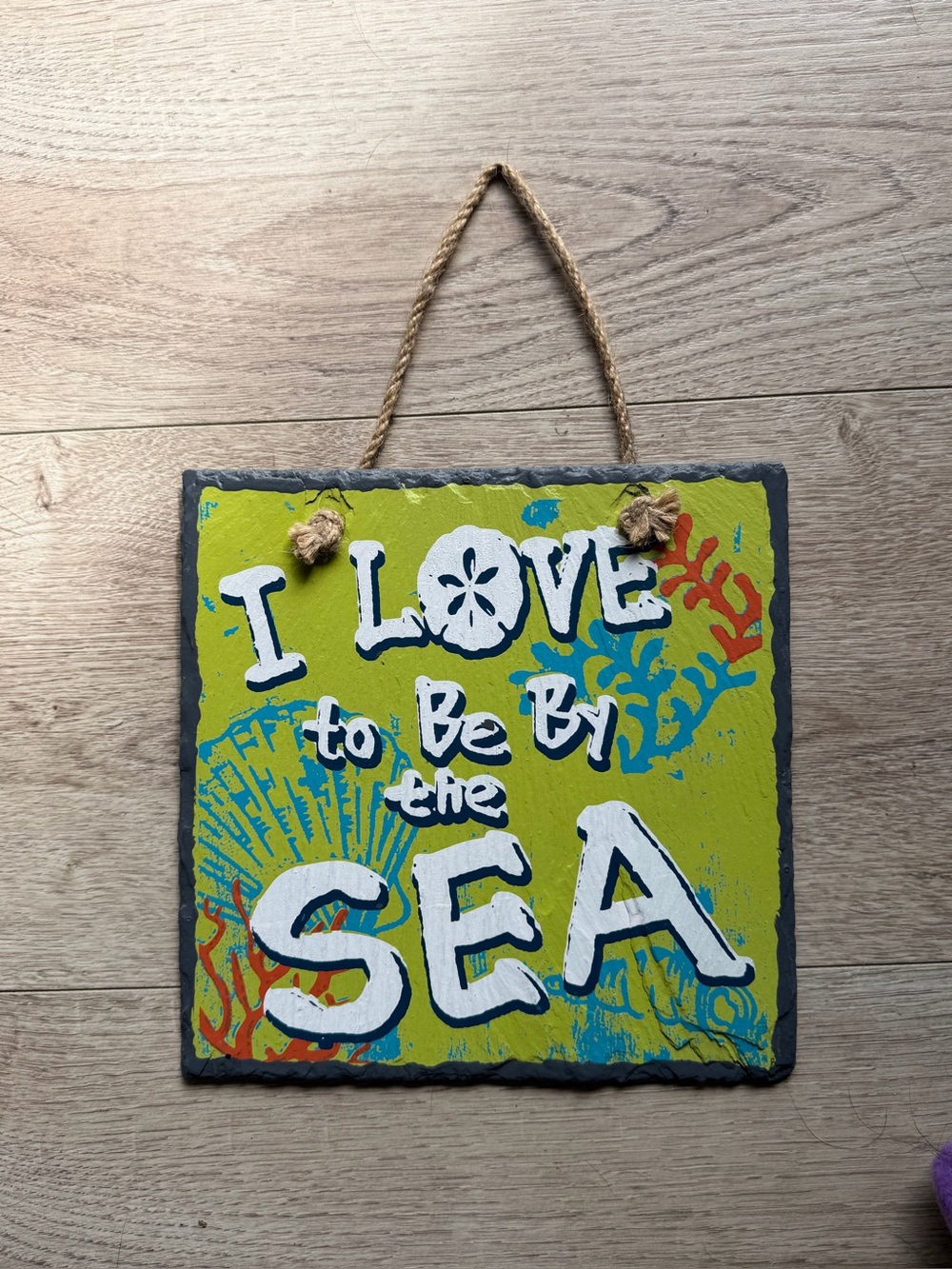 I Love to Be By the Sea Stone Wall Hanging